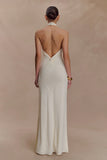 Elyna Slinky Halter Maxi Dress Ivory