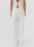 Keanna Low Rise Denim Jeans Ivory