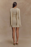 Taron Knit Mini Dress With Scarf Cream