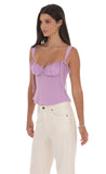 Ruched Flare Top in Lilac
