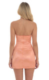 Strapless Satin Dress in Orange