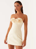 Patsie Strapless Mini Dress Yellow