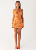 Cinzia Beaded Mini Dress Orange