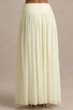 Spencer Cream Chiffon Pleated Maxi Skirt