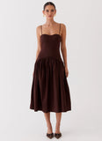 Yvette Corset Midi Dress Chocolate