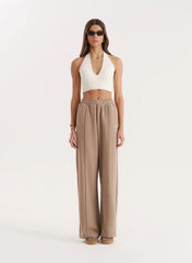 Mocha 4th Wide Leg Branded Joggers