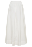 River Gathered Maxi Skirt White