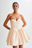 Hollie Structured Corset Mini Dress Gold
