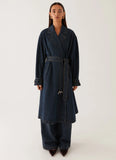 Yosemite Oversized Trench Coat Blue