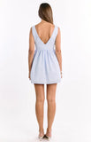 Saffron Blue Stripe Tie Mini Dress