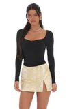 Floral Jacquard Skort in Champagne