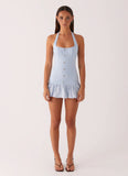 Georgina Denim Mini Dress Light Blue