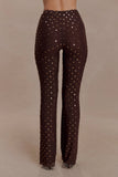 Jackie Diamante Straight Leg Pants Chocolate