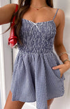 Heidi Navy Gingham Playsuit