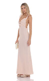 Knit Ruffle Maxi Dress in Pink