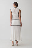 Aris Sleeveless Sheer Maxi Dress Black White