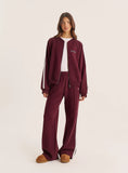 Burgundy Side Striped 4th Branded Joggers