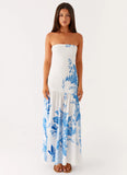 Rebecca Maxi Dress Blue Floral Print