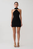 Hector Halter Neck Knit Mini Dress Black