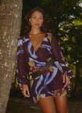 Passion Long Sleeve Mini Dress Dark Floral