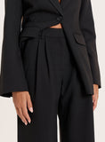 Black Tailored Straight Leg Trousers