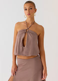 Jisoo Halter Top Desert Taupe