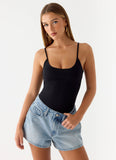 Owen A Line Denim Shorts Light Blue Wash