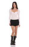 Long Sleeve Twist Top in Pink