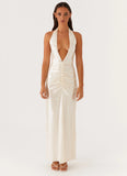 Whisked Away Halterneck Maxi Dress White