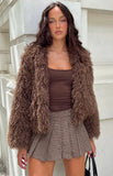 Margot Brown Shaggy Fur Jacket