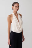 Huyen Cowl Front Modal Top Ivory