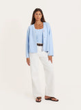 Blue Knitted Long Sleeve Cardigan