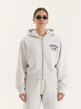 Grey Sports Club Slogan Zip Hoodie