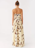 Rhea Ruched Maxi Dress Buttercream Bliss