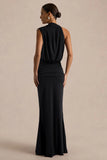 Umaira Black High Neck Maxi Dress