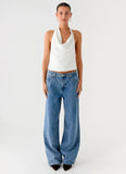 Zaylee Belt Cowl Top White