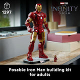 LEGO Marvel Iron Man Mark 3 Collectors Edition Building Set Poseable Super Hero Construction Kit W Mark 3 Minifigure for Adults Ages 18 Collectible Gift Idea for Birthdays 76344