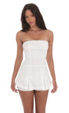 Rhinestone Romper in White
