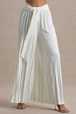 Eclipse Cream Pleated Wide Leg Trousers