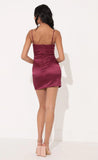 Front Tie Dress in Maroon Leopard