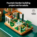 LEGO Icons Fountain Garden Building Set DIY Kit for Adults Ages 18 Miniature Craft Building Blocks for Home Decor Display Gift for Birthdays with Cypress Trees and Grape Vines 10359