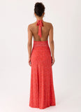 Esme Maxi Dress Magenta Red Rose