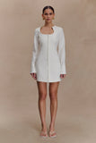 Carina Peplum Cotton Shirt Dress White