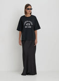 Grey Acid Wash Oversized Distressed Slogan T Shirt