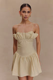 Janis Cotton Frill Mini Dress Nude