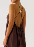 Losario Maxi Dress Cool Chocolate
