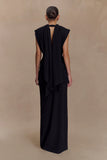 Giulia Chiffon Draped Maxi Dress Black