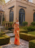 Melrose Satin Chiffon Maxi Dress Sunset Floral