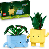 LEGO Botanicals Happy Plants Building Toy for Kids Girls and Boys 9 Playroom Decor for Desk or Shelf Birthday Gift Idea for Young Gardeners Artificial Indoor Plant for Play Display 10349