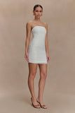 Jianna Strapless Mesh Mini Dress White